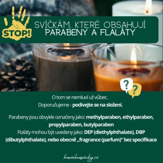 ❌️ STOP svíčkám, co obsahují ftaláty a parabeny! Naše svíčky toto nemají! #sojovesvicky #svicky #netoxickesvicky...